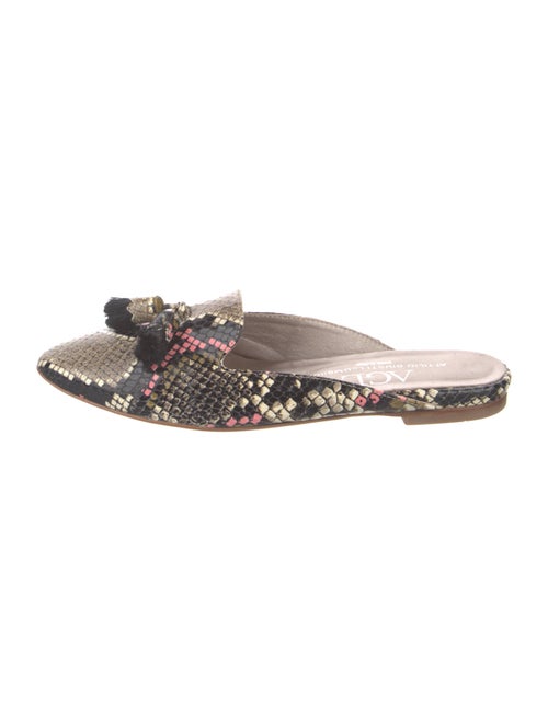 AGL Embossed Leather Floral Print Mules
