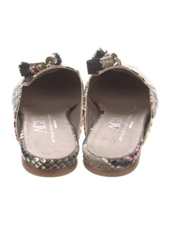 AGL Embossed Leather Floral Print Mules