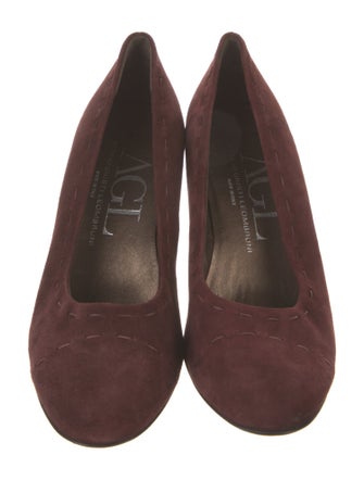 AGL Suede Whipstitch Trim Pumps
