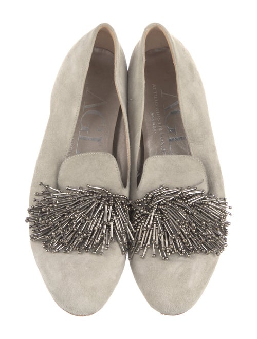 AGL Suede Beaded Accents Loafers