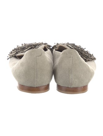 AGL Suede Beaded Accents Loafers