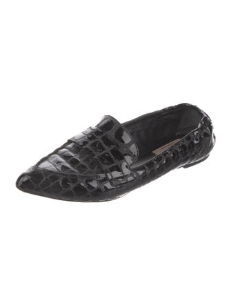 AGL Patent Leather Animal Print Loafers