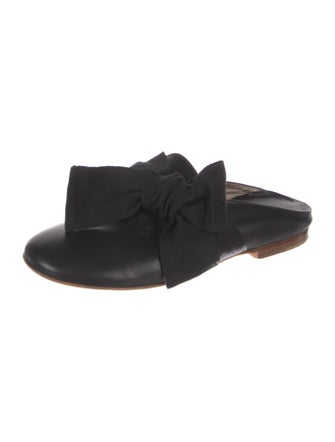 AGL Leather Bow Accents Mules