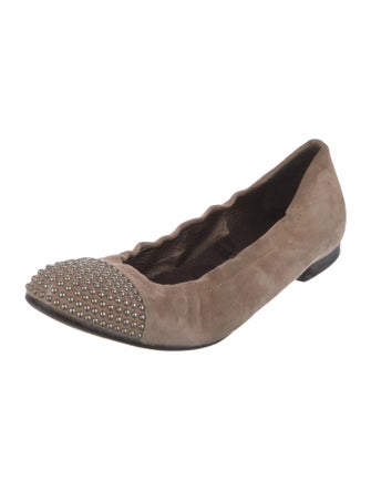 AGL Suede Studded Accents Ballet Flats