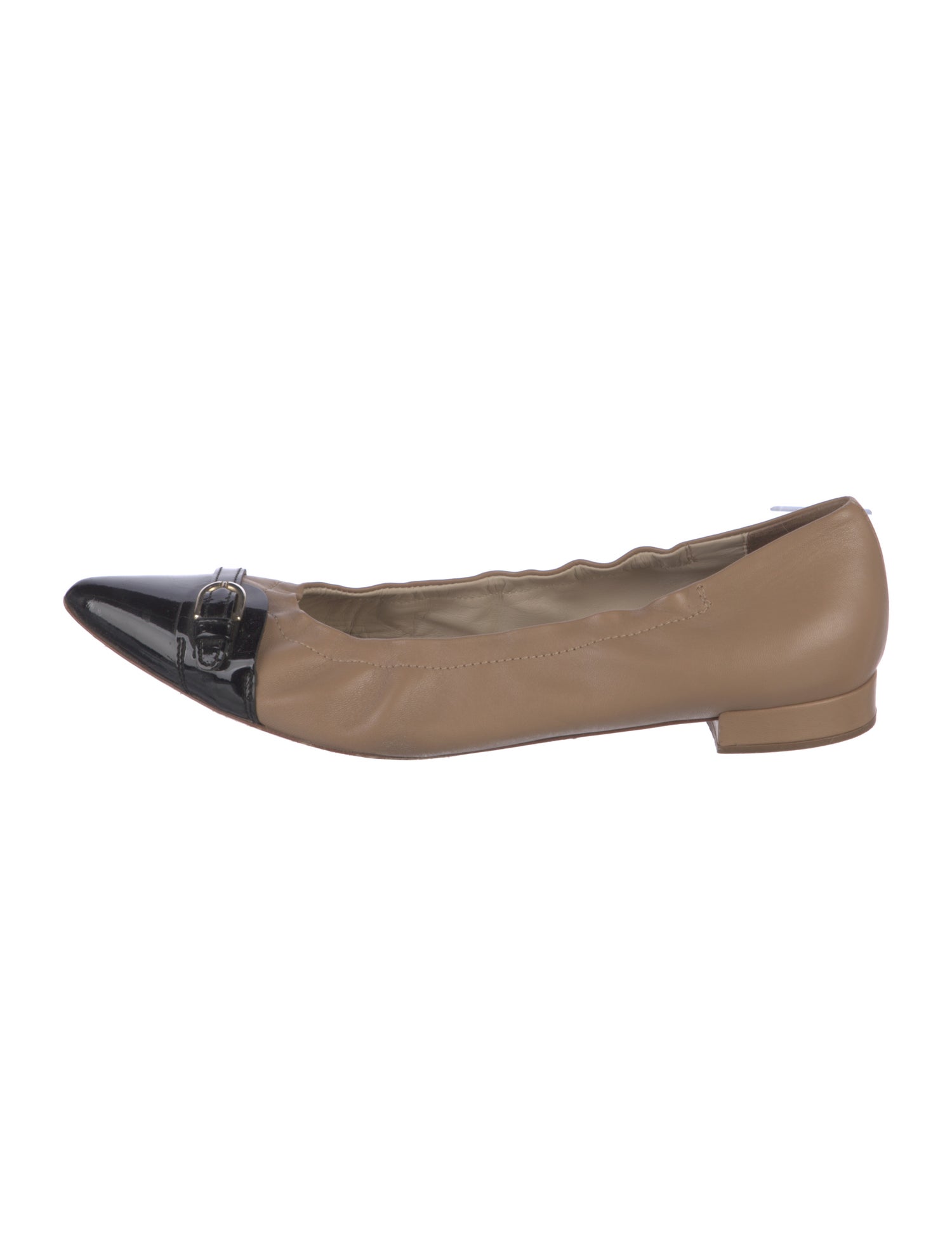AGL Leather Colorblock Pattern Ballet Flats