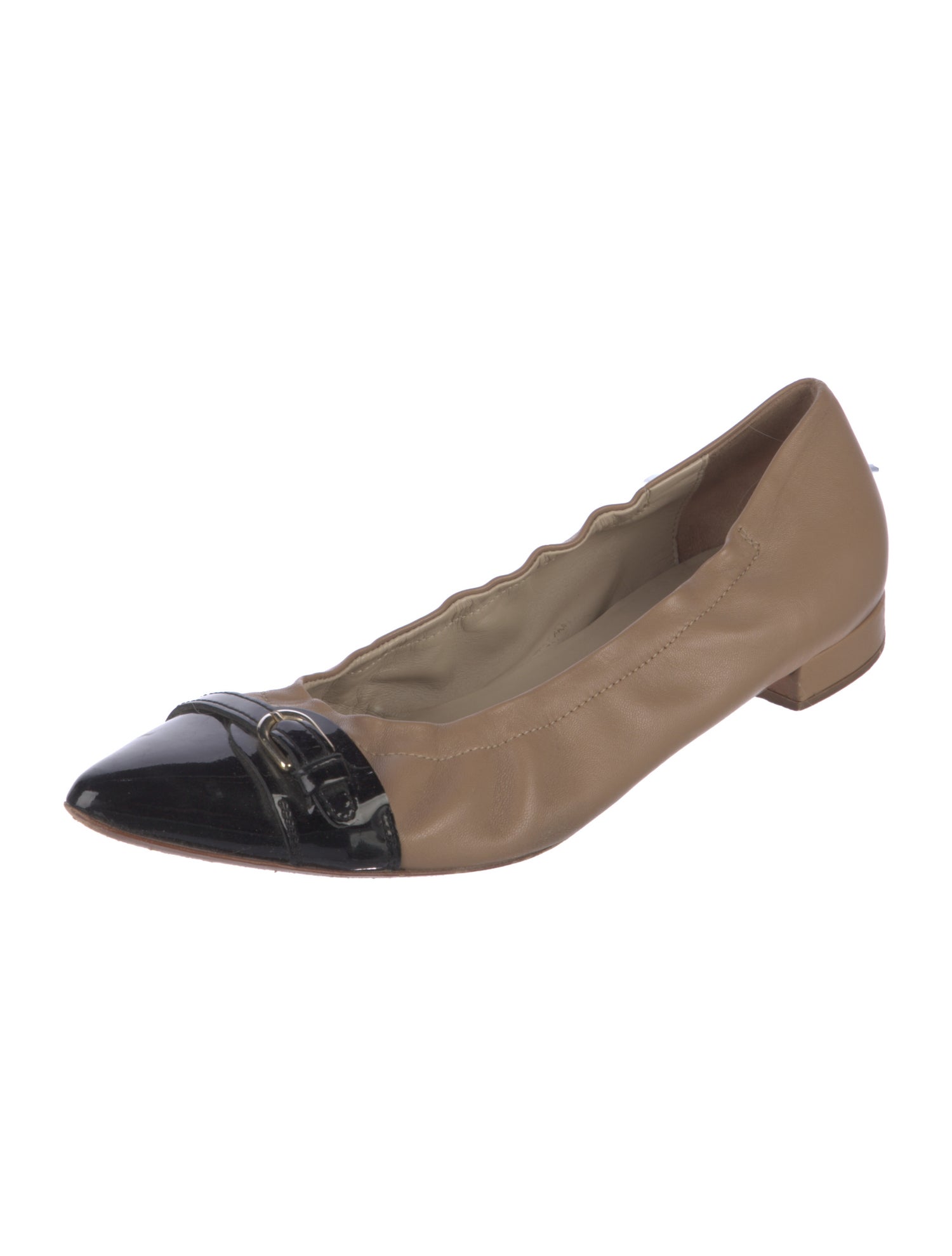 AGL Leather Colorblock Pattern Ballet Flats