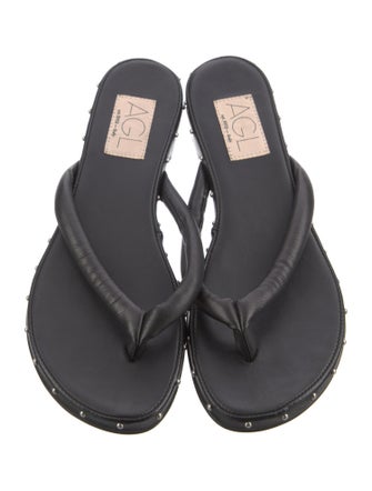 AGL Leather Studded Accents Slides