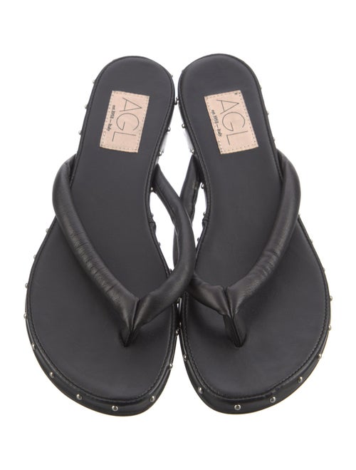 AGL Leather Studded Accents Slides