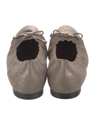 AGL Suede Bow Accents Ballet Flats
