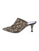 AGL Embossed Leather Animal Print Mules