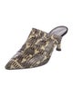 AGL Embossed Leather Animal Print Mules