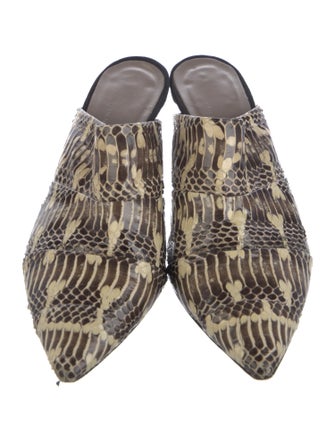 AGL Embossed Leather Animal Print Mules