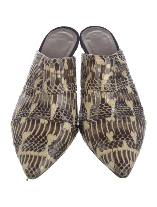 AGL Embossed Leather Animal Print Mules