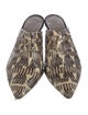 AGL Embossed Leather Animal Print Mules