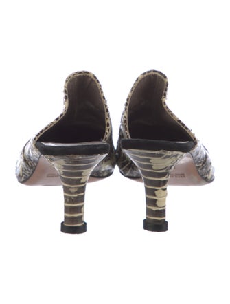 AGL Embossed Leather Animal Print Mules