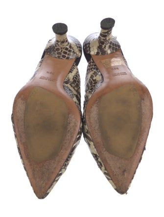 AGL Embossed Leather Animal Print Mules