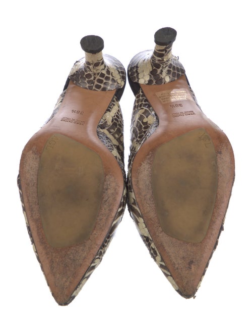 AGL Embossed Leather Animal Print Mules