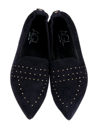 AGL Suede Studded Accents Loafers