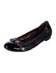 AGL Leather Ruffle Embellishment Ballet Flats
