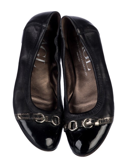 AGL Leather Ruffle Embellishment Ballet Flats