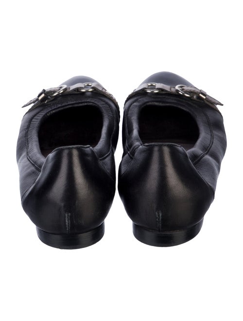 AGL Leather Ruffle Embellishment Ballet Flats