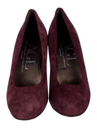 AGL Suede Whipstitch Trim Pumps