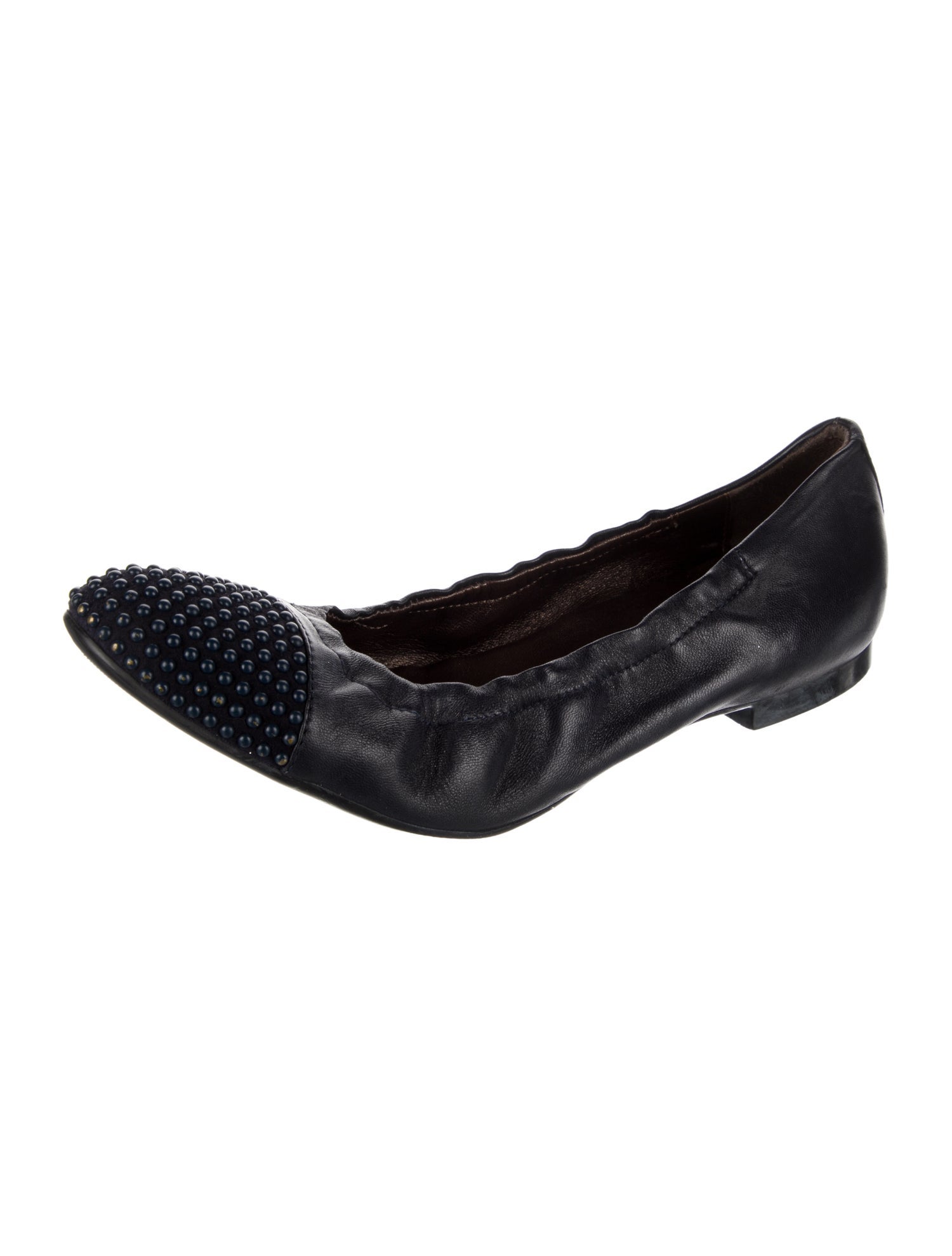 AGL Leather Studded Accents Ballet Flats