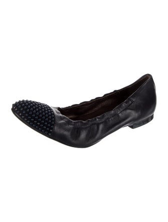 AGL Leather Studded Accents Ballet Flats