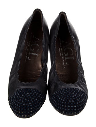 AGL Leather Studded Accents Ballet Flats