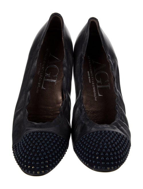 AGL Leather Studded Accents Ballet Flats