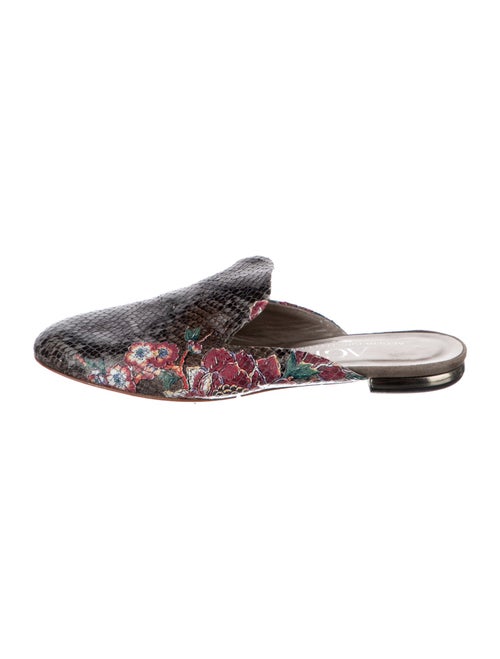 AGL Leather Floral Print Slides