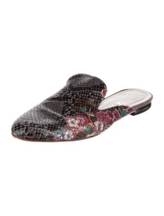 AGL Leather Floral Print Slides