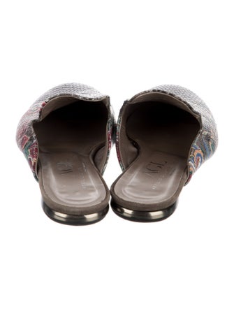 AGL Leather Floral Print Slides