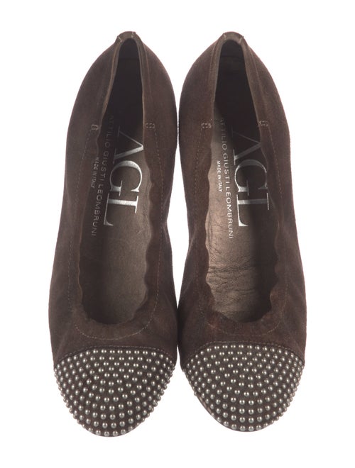 AGL Suede Studded Accents Ballet Flats