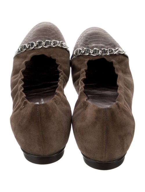 AGL Suede Chain-Link Accents Ballet Flats