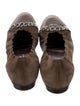 AGL Suede Chain-Link Accents Ballet Flats