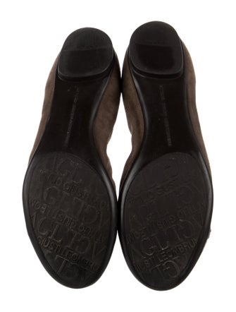 AGL Suede Chain-Link Accents Ballet Flats