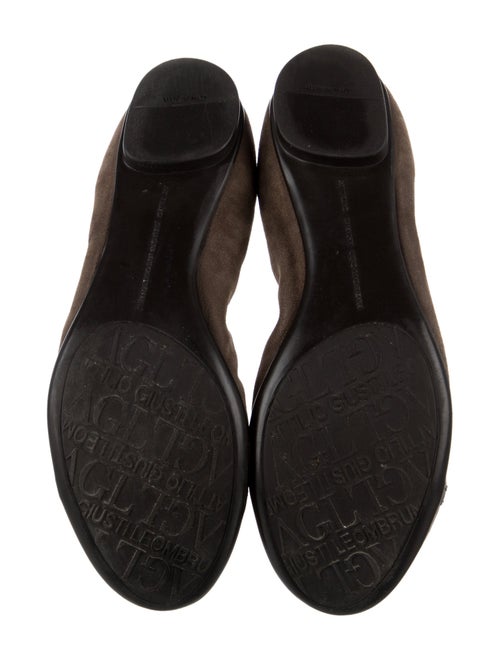 AGL Suede Chain-Link Accents Ballet Flats