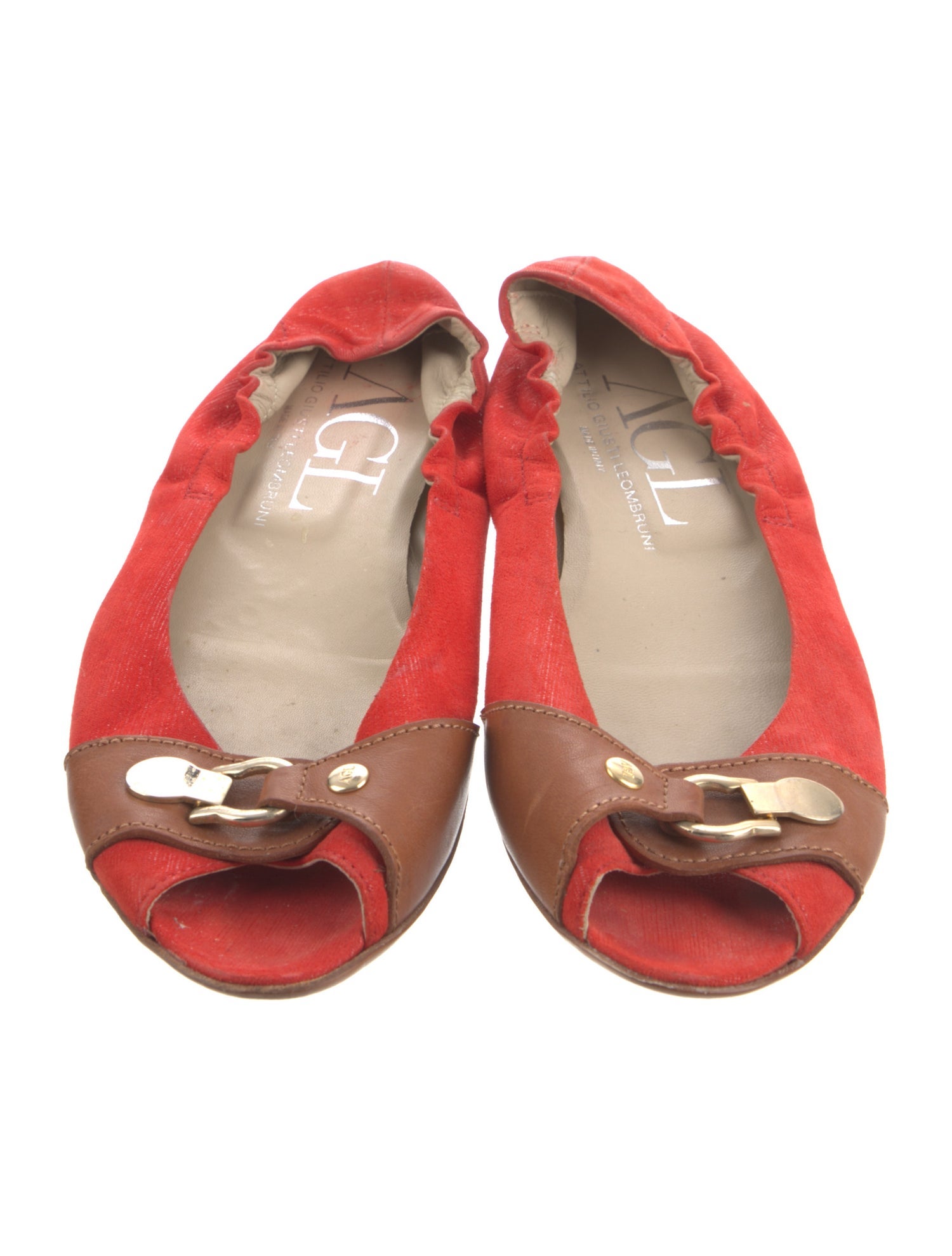 AGL Suede Colorblock Pattern Ballet Flats