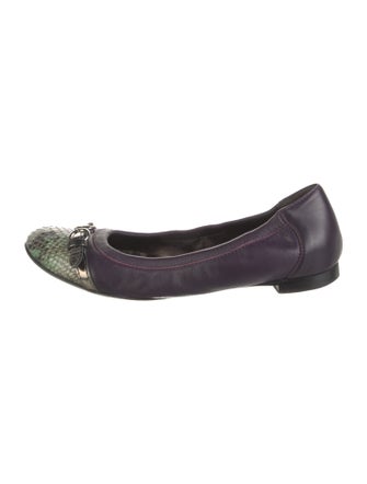 AGL Leather Animal Print Ballet Flats