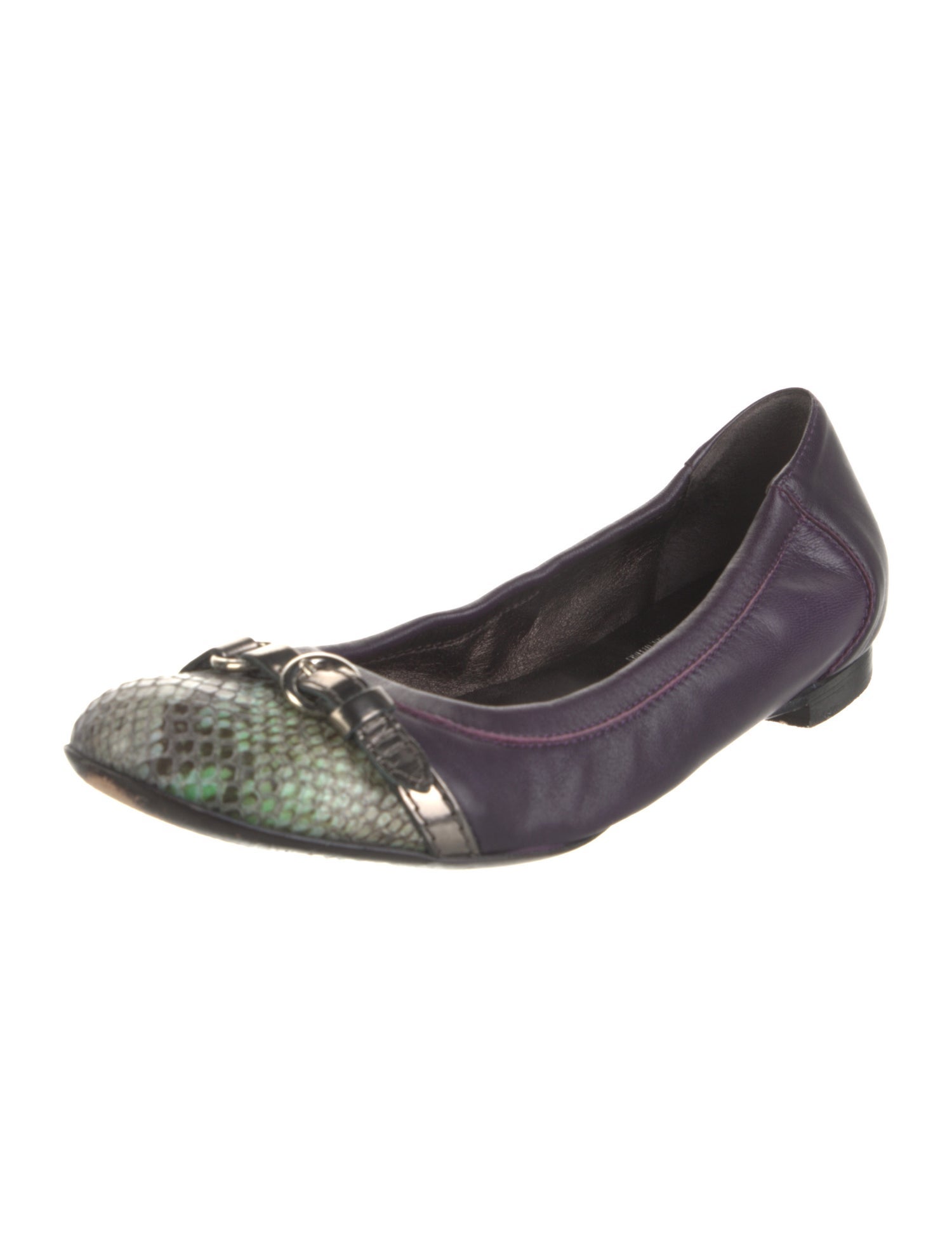 AGL Leather Animal Print Ballet Flats