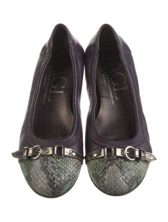AGL Leather Animal Print Ballet Flats