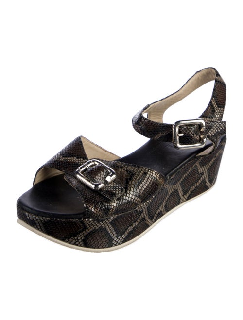 AGL Leather Animal Print Sandals