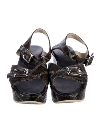 AGL Leather Animal Print Sandals
