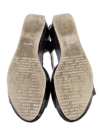 AGL Leather Animal Print Sandals