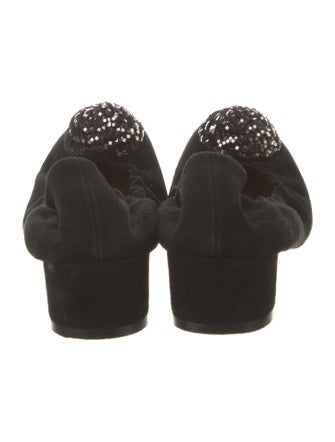 AGL Suede Floral Print Ballet Flats