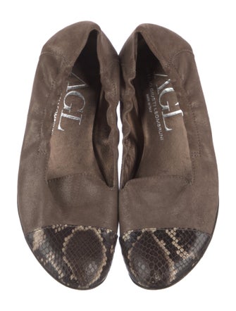 AGL Suede Animal Print Ballet Flats
