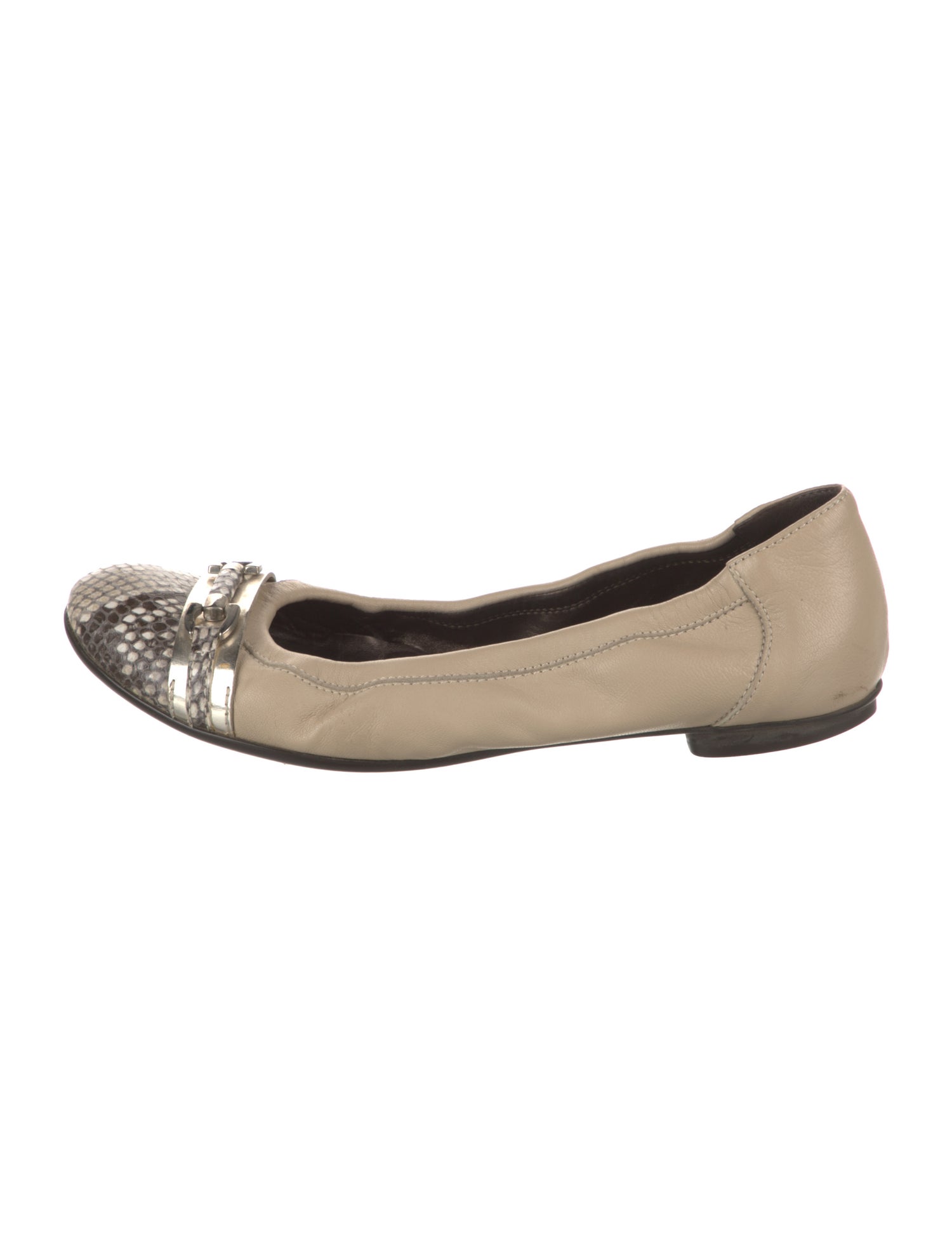 AGL Leather Animal Print Ballet Flats