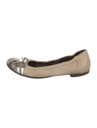 AGL Leather Animal Print Ballet Flats