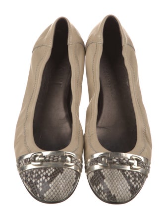 AGL Leather Animal Print Ballet Flats
